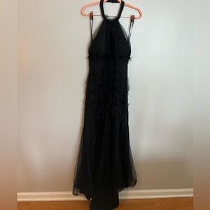 Cache Black Backless Prom Evening Dress